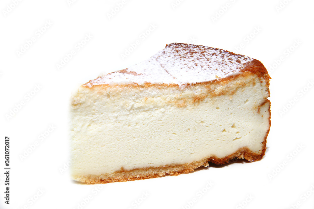 Piece of cheesecake isolated on white Piece of cheesecake isolated on white