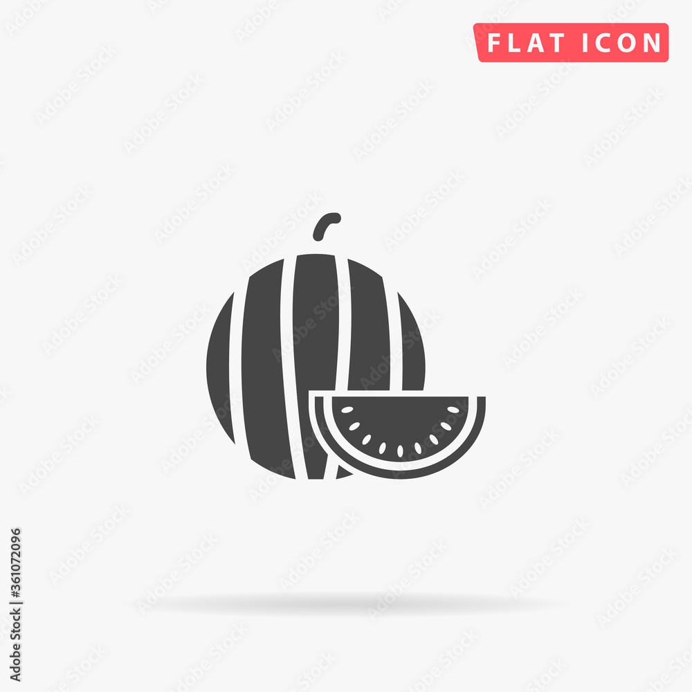 Fototapeta premium Watermelon flat vector icon