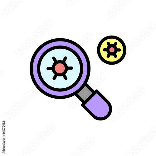 Virus scan, search, coronavirus icon. Simple color with outline vector elements of viral pandemic icons for ui and ux, website or mobile application