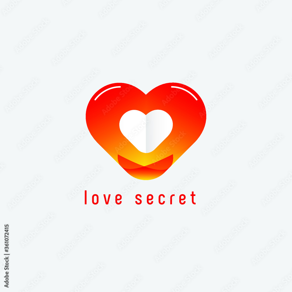 red heart logo, love secret