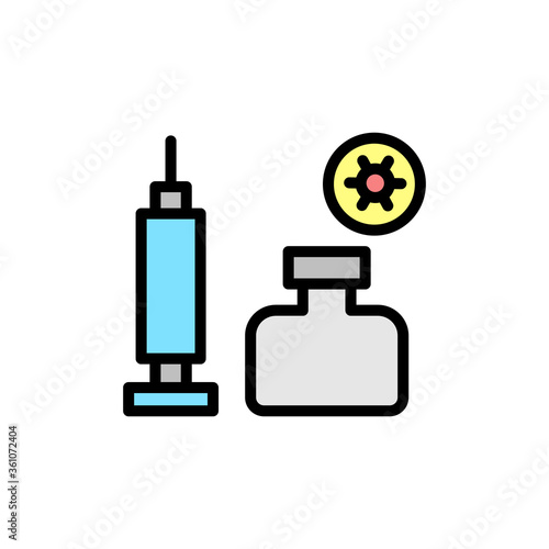 Medicine, injection, coronavirus icon. Simple color with outline vector elements of viral pandemic icons for ui and ux, website or mobile application