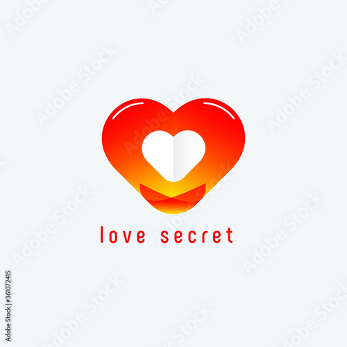 red heart logo, love secret
