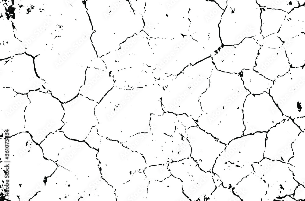 Dry soil texture. Cracks background. Grunge texture. Grunge black and white vector overlay. Grungy grainy surface. Dry soil texture. Cracks background. Grunge texture. Grunge black and white vector overlay. Grungy grainy surface.