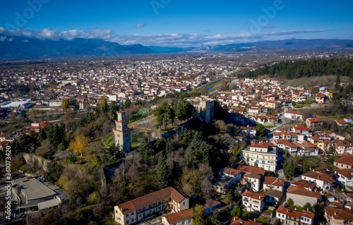Fototapeta Naklejka Na Ścianę i Meble -  Aerial view of Trikala. a city in northwestern Thessaly, Greece