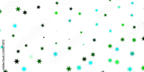 Light blue, green vector template with flu signs.