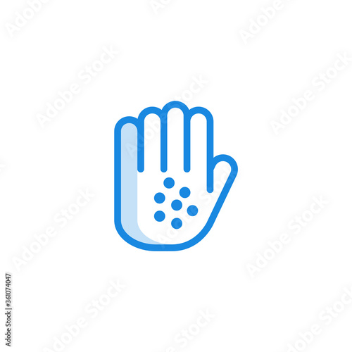 Vector allergic hand skin with rash