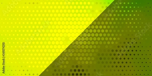 Light Green, Yellow vector texture with circles. Illustration with set of shining colorful abstract spheres. Pattern for websites, landing pages.