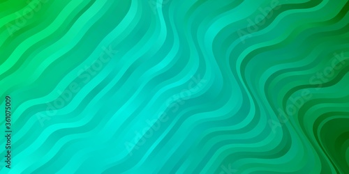 Light Green vector backdrop with curves. Abstract illustration with bandy gradient lines. Pattern for commercials  ads.