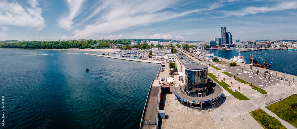 Fototapeta premium Panorama of Gdynia made from the air
