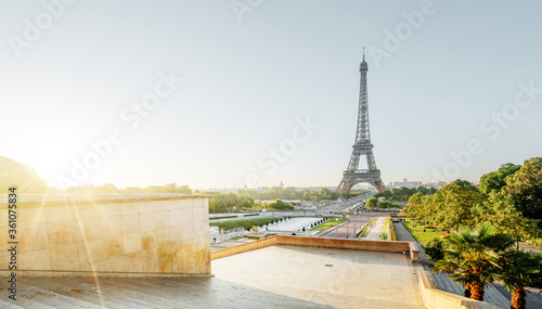 Eiffel Tower at sunrise  Paris  France