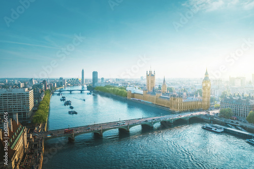 Westminster aerial view, London, UK