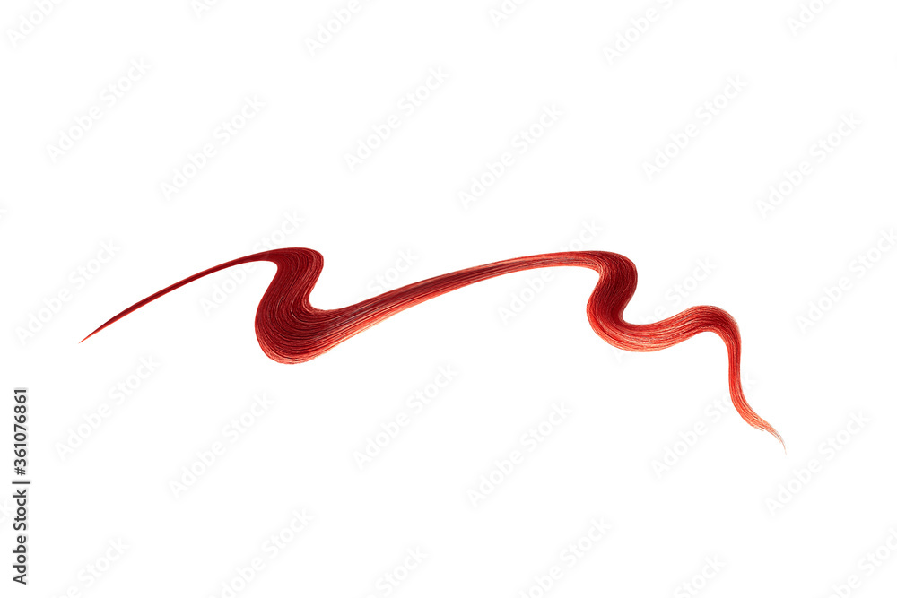 Red hair on white background, isolated. Thin thread Red hair on white background, isolated. Thin thread