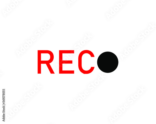 rec icon isolated on white background, recording icon 
