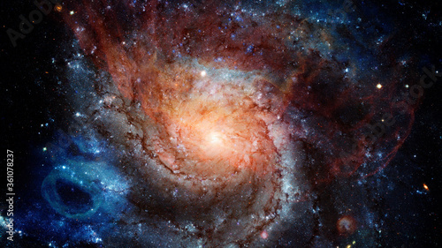 Fototapeta Naklejka Na Ścianę i Meble -  Spiral galaxy in outer space. Elements of this image furnished by NASA