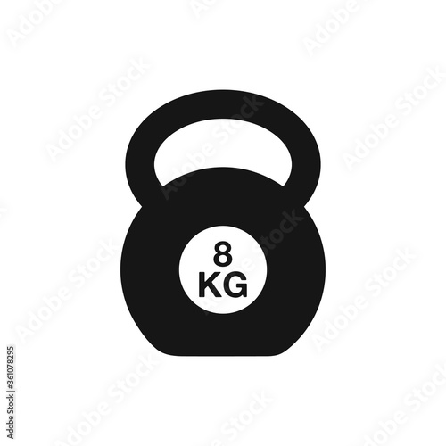 8 KG Kettle Bell Icon. Editable Vector EPS Symbol Illustration.