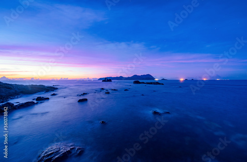 sunrise over the sea in shenzhen China © hu