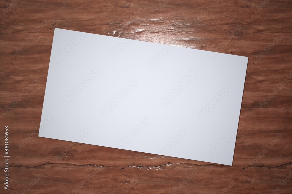 White paper sheet on wooden background. Template of A4 document and blank space for text. White paper sheet on wooden background. Template of A4 document and blank space for text.