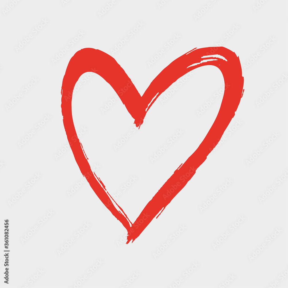 Brush painted vector heart. Brush painted vector heart.
