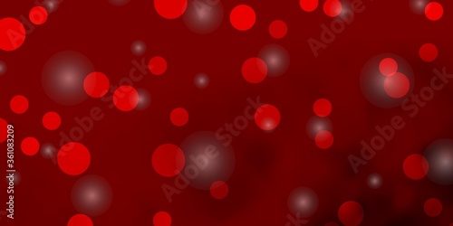 Light Red vector background with circles, stars. Abstract design in gradient style with bubbles, stars. Design for posters, banners.