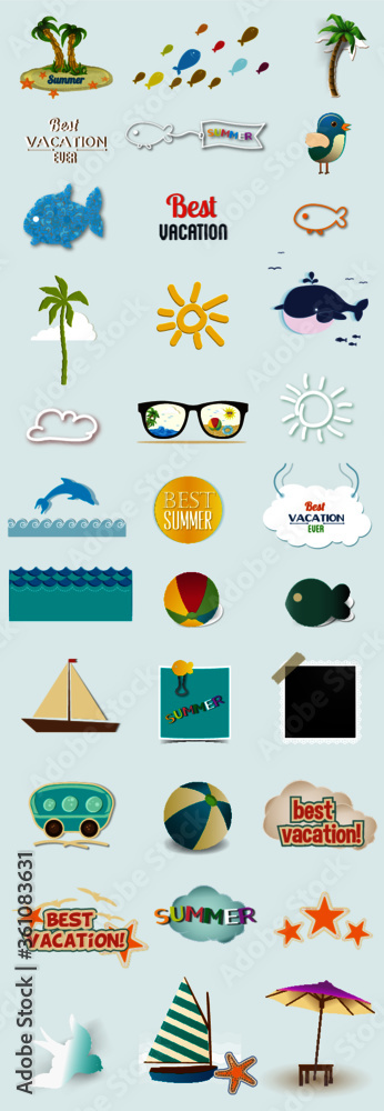 Fototapeta premium set of vector logos and icons