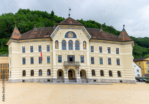 view of the city hall building in Vaduz in Liechtenstein