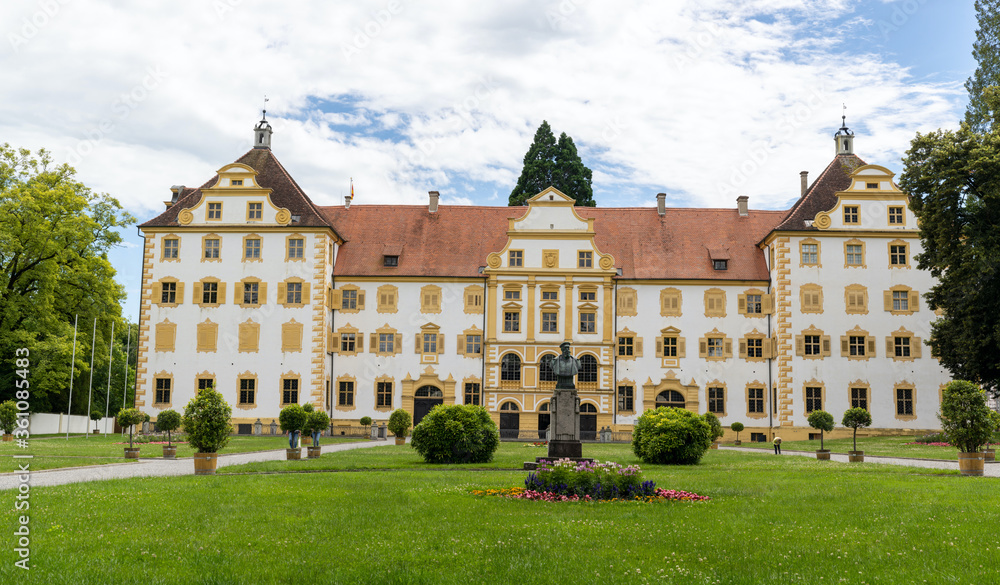 view of the castle and monastery and cathedral at Salem in southern Germany