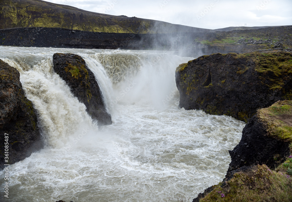 Hafragilsfoss is the very powerful waterfall on Iceland not far from its bigger brother Dettifoss. Hafragilsfoss is the very powerful waterfall on Iceland not far from its bigger brother Dettifoss.