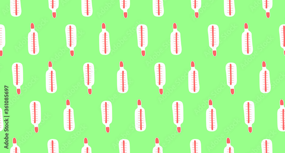 Seamless pattern from mercury thermometer symbols. Vector EPS10 illustration. Hand drawn medical backgrounds and textures in doodle style. Concept of Medicine, healthcare, pandemic Seamless pattern from mercury thermometer symbols. Vector EPS10 illustration. Hand drawn medical backgrounds and textures in doodle style. Concept of Medicine, healthcare, pandemic
