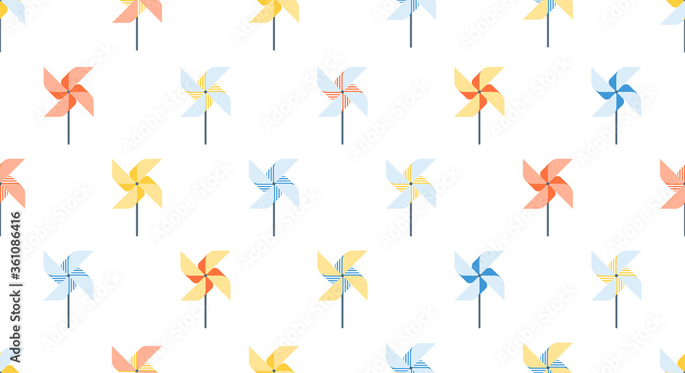 Seamless pattern of pinwheel, background for kids products, happy childhood Seamless pattern of pinwheel, background for kids products, happy childhood