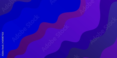 Dark Pink, Blue vector pattern with lines. Colorful abstract illustration with gradient curves. Template for your UI design.