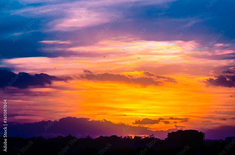 Fototapeta premium sunset in the city