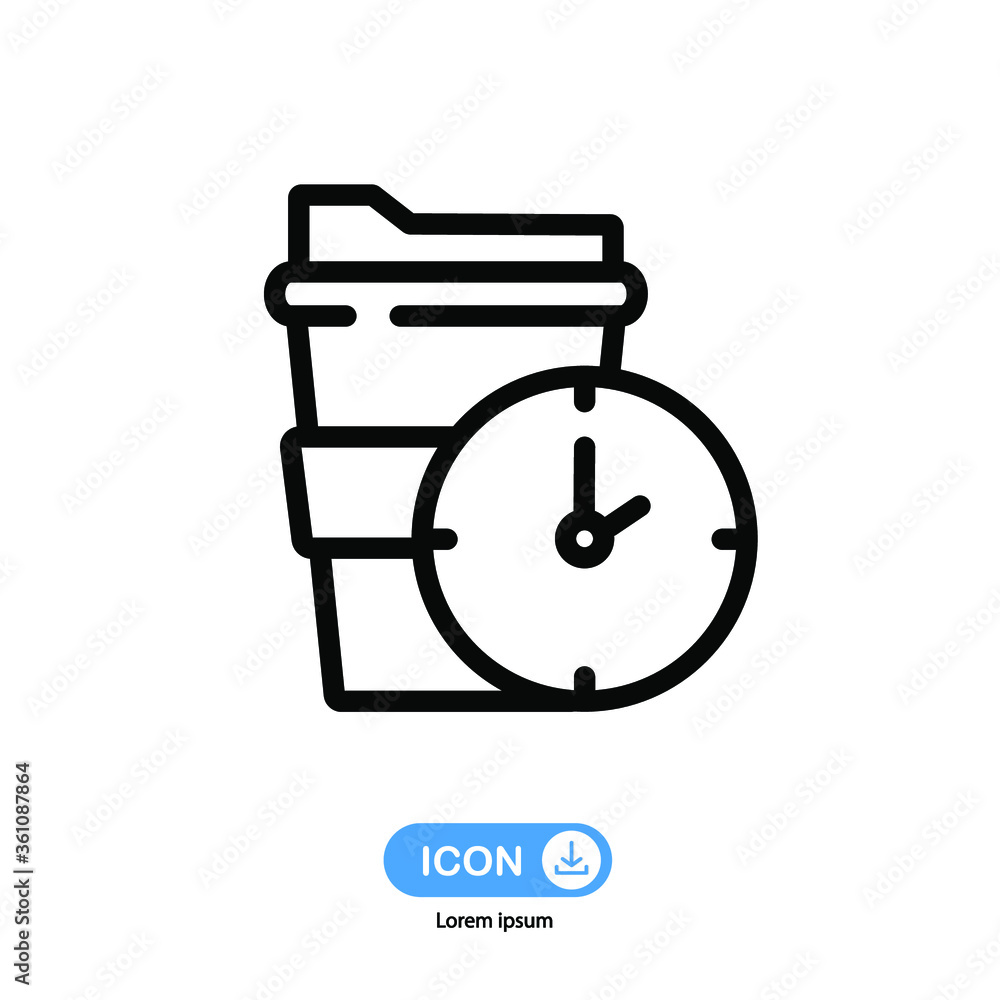 Coffee Break line icon vector isolated on white background. Coffee Break line icon vector isolated on white background.