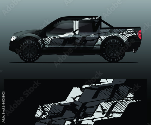 Truck decal graphic wrap vector, abstract background