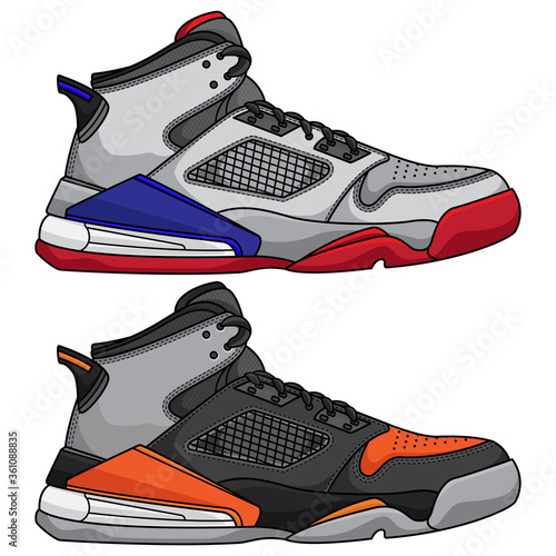 cartoon style basketball shoe icon