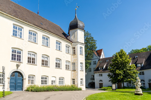 view of the historic castle and castle grounds in Isny in southern Germany photo