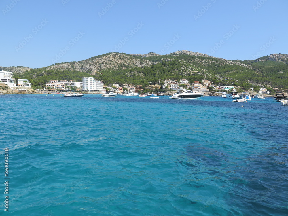 the view of the ocean in Sant Elm, Mallorca, Spain, in the month of June