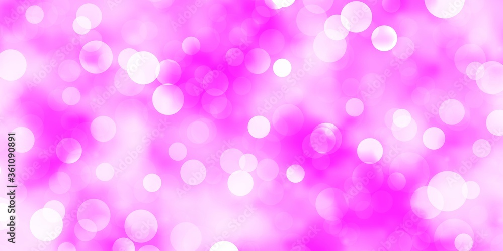 Light Pink vector layout with circles. Abstract illustration with colorful spots in nature style. Pattern for wallpapers, curtains.