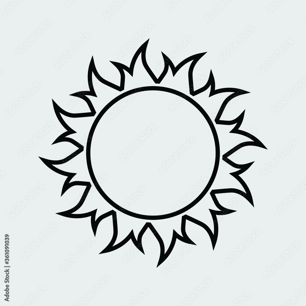 sun icon outline isolated vector illustration sun icon outline isolated vector illustration