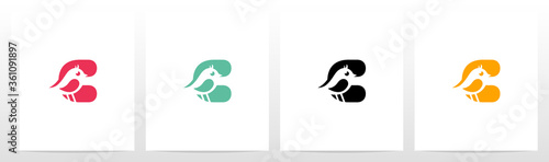 Cute Bird On Letter Logo Design C