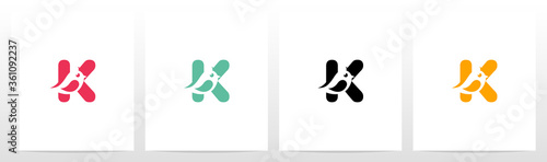 Cute Bird On Letter Logo Design K