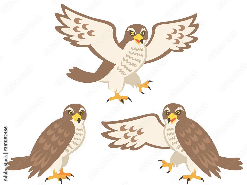 Obraz premium 鷹のイラストセット