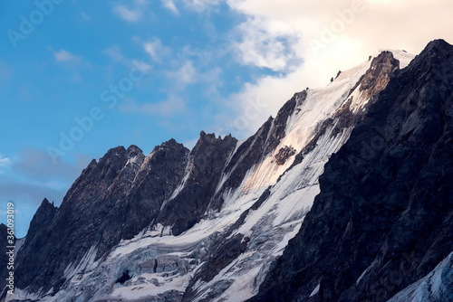 A landscape of caucasus mountains glacier  elbrus region nature