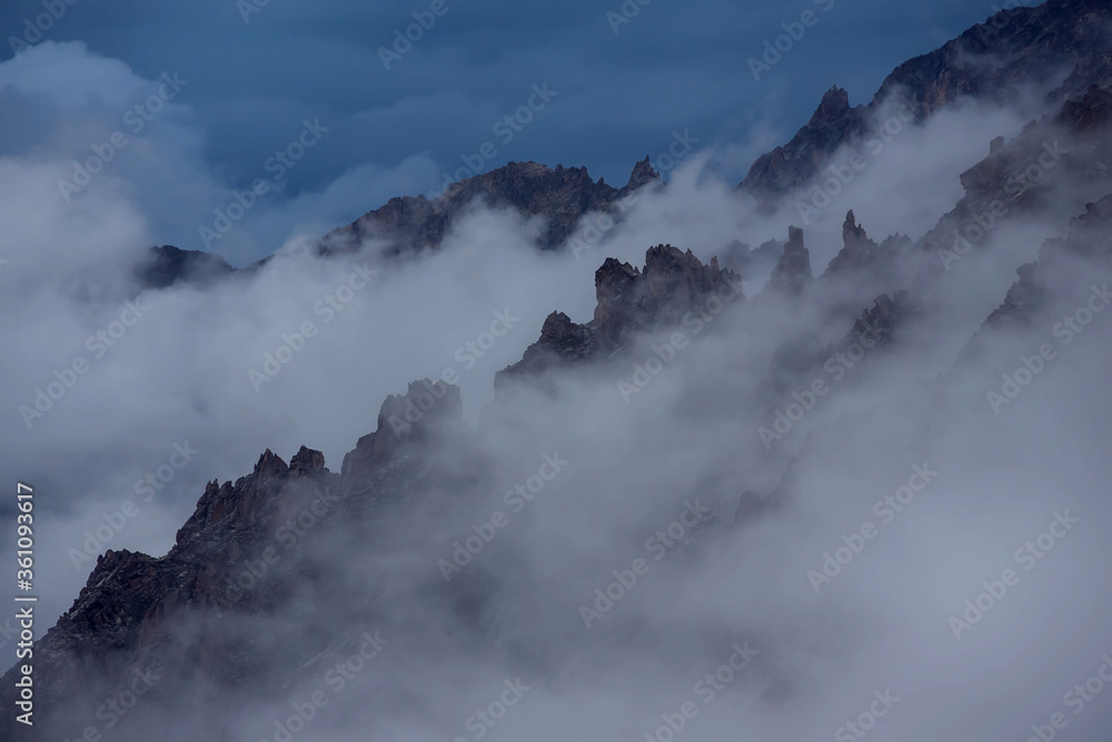 A landscape of caucasus mountains, elbrus region nature