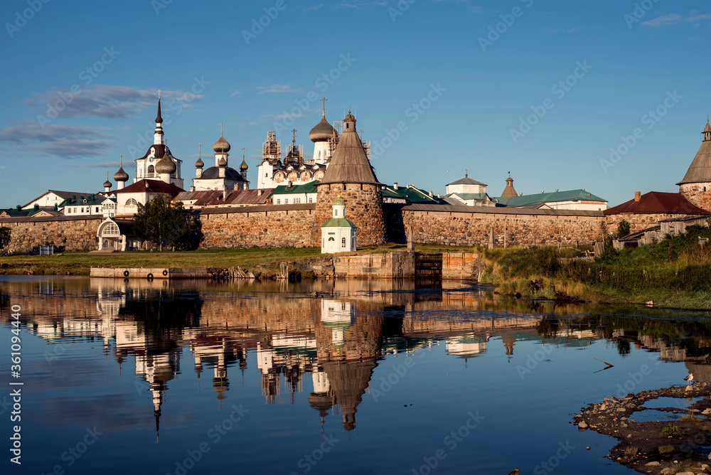 Monastery on the Solovetsky Islands, church on the White Sea on the north of Russia