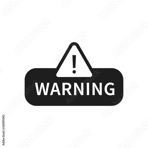 Isolated Warning banner icon sign vector design. Caution symbol.