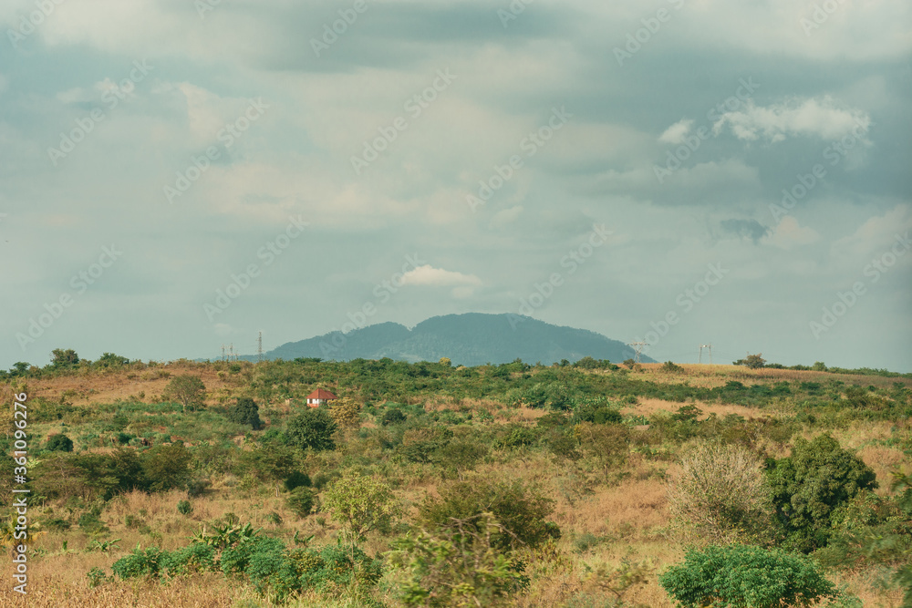 A view of hills and valleys with cloudy sky in Morogoro tanzania