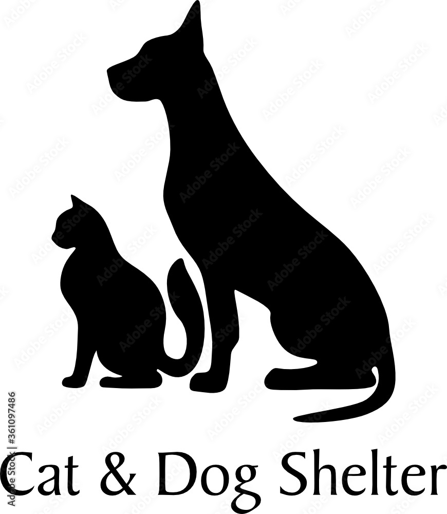 Cat and dog shelter. Sample for logo design