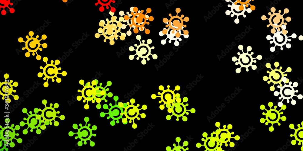 Dark green, red vector texture with disease symbols.