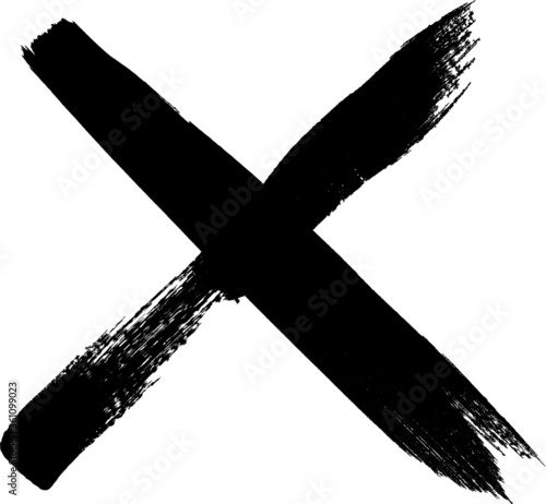 X Marks .Two Crossed Vector Brush Strokes. Rejected sign in grunge style.