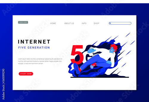 internet 5G landingpage web ui design